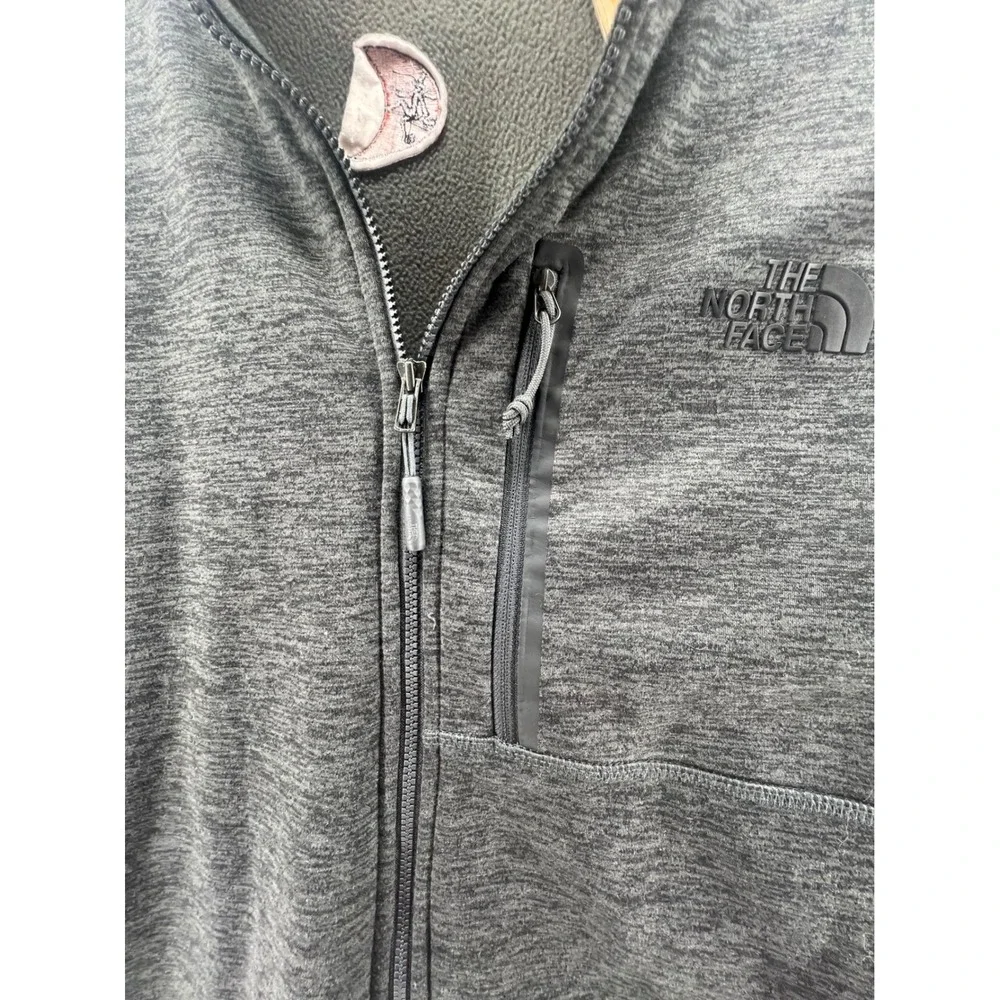 The‎ North Face Men's Grey Heathered Fleece Jacket Full Zip Size XL